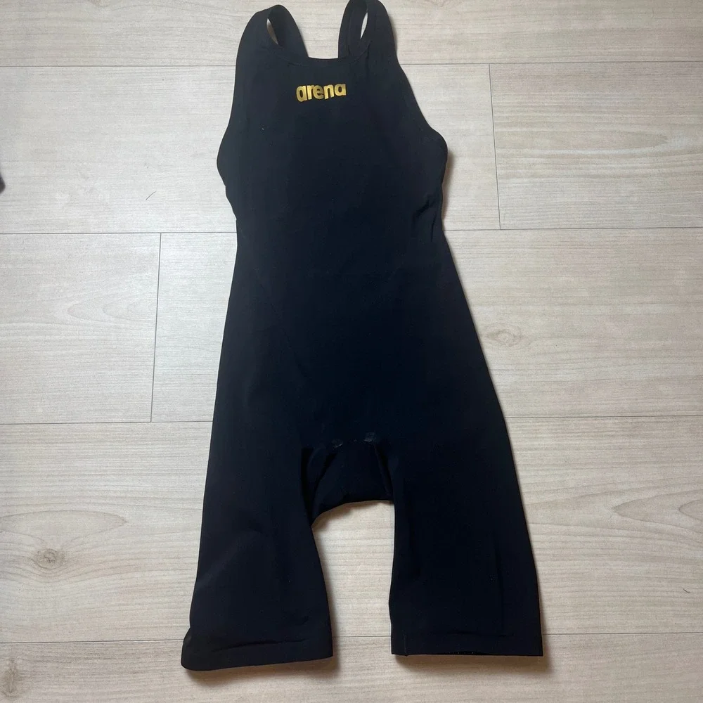 Arena Powerskin Carbon Air 2 Open Back Racing Swimsuit Black Gold US 22